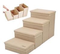 TyCylKu 80 x 33 cm Dog Stairs Pet Stairs Dog Stair Aid Cat Stairs for Dog Couch Foldable Indoor Dog Kennel Stairs with Storage Space, Non-Irritating, Non-Slip Dog Ramp for Small