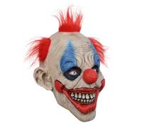 TyCylKu Clown Halloween Natural Latex Clown 28 x 25 x 23 cm Evil Latex with Red Barbed Hair Natural for Adults Jester Clown Face Cover Waterproof Insulating Scary