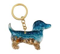 TyCylKu Dachshund Key Chain - Sea-Themed Cute Dachshund Dog Keychain - Ornament Decor Pendant with Card for Travel Handbag Backpack Gym School