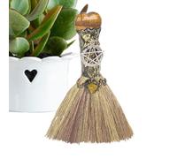 TyCylKu Halloween Witch Broom - Natural Healing Crystal Broom Handle, Decorative Object for Desk, Home Decor for Living Room, Restaurant, Yoga, Room, Bathroom, Apartment, Student Room