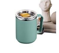 TyCylKu Insulated Coffee Cup Leakproof 450ml Double Wall Stainless Steel Mug with Handle and Lid Metal Camping Cups Modern Insulated Cups, Water Cup for Hot and Cold Drinks