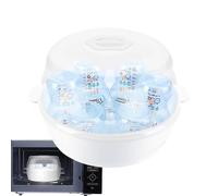 TyCylKu Microwave Steam Steriliser ABS Baby Bottle Microwave Cleaner 22.5x22x17.5cm Baby Feeding Bottles Cleaning Tool Kills Viruses and 99.9% of Harmful, 4-Minute Sterilisation Cycle