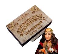 TyCylKu Miniature Ouija Board, Wooden Miniature Ouija Board with Planchette, Decoration with Drawer and Divination Accessories for Family Party, Living Room, Bedroom, Halloween