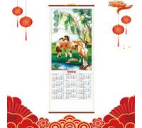 TyCylKu Office Wall Calendar - Monthly Planner Paper - 2026 Lunar Calendar Year of the Horse,for Office School Classroom Dorm Room Home Chinese New Year Restaurant
