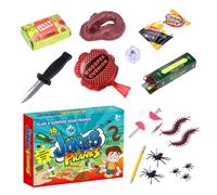 TyCylKu Prank Kits For Kids Joke Box 23.5x17x4cm ABS+Rubber 15Pcs Pranks Toys With Fun Practical Jokes, Pranks For Kids Set, Practical Joke Kit, Practicals JokeSet, Jokes Games For Kid Adults Friends