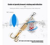 TyCylKu Spinner Baits, Hard Metal Spinners Fishing Lure, Three-Hook Tackle Gold Color Gear for Offshore Rivers Lakes Ponds Streams Reservoirs
