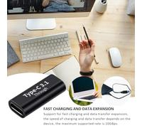TyCylKu Type-C Female To Female Connector, 10G Fast Charge Type C Extender, Computer Supplies for Offices Work Commuting Driving Travel School Home