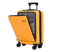 TydeCkare 20 Inch Carrry On Luggage with Front Zipper Pocket & Expandable, 37-41L, Lightweight ABS+PC Hardshell Suitcase with TSA Lock & Spinner Silent Wheels, Convenient for Trips,Orange
