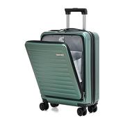 TydeCkare 20 Inch Carrry On Luggage with Front Zipper Pocket & Expandable, 37-41L, Lightweight ABS+PC Hardshell Suitcase with TSA Lock & Spinner Silent Wheels, Convenient for Trips,Dark Green