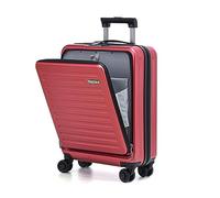 TydeCkare 20 Inch Carrry On Luggage with Front Zipper Pocket & Expandable, 37-41L, Lightweight ABS+PC Hardshell Suitcase with TSA Lock & Spinner Silent Wheels, Convenient for Trips,Wine Red