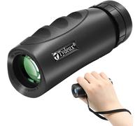 Tydeux Waterproof Compact Monocular - 10x25 Small High Powered Telescope Monoculars - Comes with Cleaning Cloth, Case & Neck Strap, Black