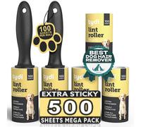 Tydi Pet Lint Rollers - 500 Sheets 100 Per Roller And 2 Handles - Reusable Sticky Rollers For Pet Hair And Clothes