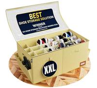 Tydi XXL Shoe Storage Box 2 Pack, 24 Compartments, Cream