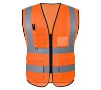 Tydon Guardian Reflective Safety Vest for Women Men High Visibility Security Pockets Zipper Front Meets ANSI/ISEA Standard (Mesh, Orange, L)