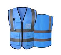 Tydon Guardian Reflective Safety Vest for Women Men High Visibility Security Pockets Zipper Front Meets ANSI/ISEA Standard (Cloth, Blue, L)