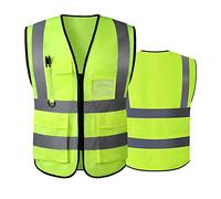 Tydon Guardian Reflective Safety Vest for Women Men High Visibility Security Pockets Zipper Front Meets ANSI/ISEA Standard (Cloth, Green, 6XL)