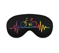 Tye Die Heartbeat Bike Eye Mask for Sleeping Blackout Night Blindfold with Adjustable Strap for Men Women Travel Yoga Nap