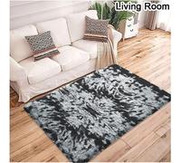 (TYE DYE GREY, 120cm x 170cm (4ft x 5ft 8")) Large Non Slip Rugs Soft Shaggy Fluffy Runner Rug & Bath Door Mats