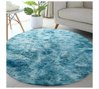 (Tye Dye Teal, 120cm x 120cm (4ft x 4ft )) Moonlight Shaggy Fluffy Rugs Soft Nonslip Extra Large Area Rug Living Room Bedroom Carpets