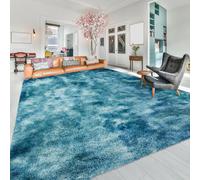 (Tye Dye Teal, 200cm x 290cm (6ft 8" x 9ft 7")) Moonlight Shaggy Fluffy Rugs Soft Nonslip Extra Large Area Rug Living Room Bedroom Carpets