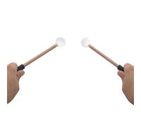 Tyenaza 1 Pair Percussion Mallet, Rubber and Maple Multifunctional Tongue Drum Mallet for Concert (White)