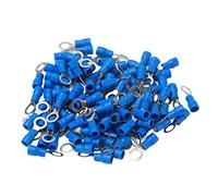 Tyenaza 100Pcs Insulated Ring Terminal, Pre Insulated Ring Crimp Terminals Copper PVC Wire Connector Electrical Crimp Connector for Boat Truck Stereo Machinery AWG 22 16 (RV1.25-5)