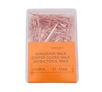 Tyenaza 250Pcs Horseshoe Nails, Copper Plated Horseshoe Tools Horse Shoe Nails for Horse Training Equestrian Sports Riding(45mm)