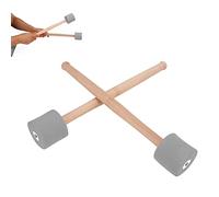 Tyenaza 2PCS Bass Foam Drum Mallet, Oak Handle EVA Foam Head Anti Slip Percussion Instrument Accessories (Gray)