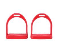 Tyenaza 2Pcs High Strength Stirrups, Red Engineering Plastics Stirrups with Non Slip Rubber Pad Horse Riding Tool Accessories (Small Size)