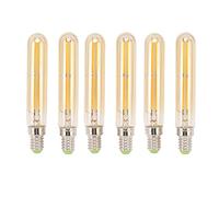 Tyenaza 2Pcs LED Tube Bulbs, 4W Dimmable Edison T20 Tubular Bulb,E14 Medium Base Filament Lamp 40 Watt Incandescent Bulb Equivalent 2300K Warm White for Lighting(Gold)