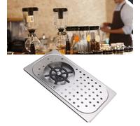 Tyenaza 304 Stainless Steel Pitcher Rinser, Cup Washer Glass Cleaning Rinser with Drain Drip Tray Hose, for Bar Coffee Shop (Stainless Steel Color A)