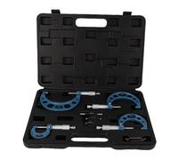 Tyenaza 4Pcs Outside Micrometer Set, 0 to 100mm Range 0.01mm Accuracy Alloy Machinist Micrometer for Engineering and Manufacturing Tasks