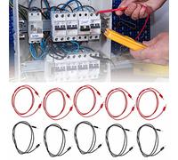 Tyenaza 5 Sets Banana Plug Test Line, Gold Plating Banana Plug Test Cable with 2mm Jack, for Electrical Projects