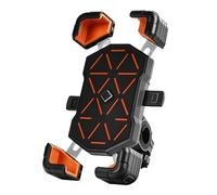 Tyenaza Bike Phone Holder, Anti Shake Lightweight Multifunctional Navigation Cell Phone Clamp, for bike Mountain Bikes (Orange Handlebar Mounting)