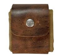 Tyenaza Canvas Belt Bag, Leather and Canvas Bushcraft Bag Collapsible Waxed Canvas Foraging Pouch for Hiking (marrón)