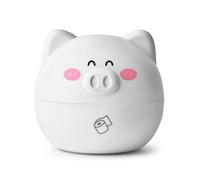 Tyenaza Cute Tissue Box Cover Decorative Animal Plastic Round Facial Tissue Holder for Bathroom Tabletop (Cerdo blanco)