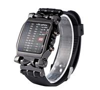 Tyenaza Electronic LED Watch, Binary Square Electronic Calendar Waterproof Watch, Unique Design, Unisex with Date and Week Function Wristwatch