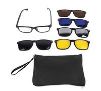 Tyenaza Magnetic Clip on Sunglasses, for Eyeglasses Men Protection Driving Anti Glare Glasses Rectangle
