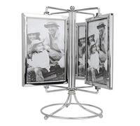 Tyenaza Metal Home Rotating Photo Picture Frame Restaurant Rotating Menu Frame for 4x6in Photo