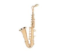 Tyenaza Mini Saxophone Model, Brass High Simulation Exquisite Musical Instrument Ornament with Gold String Home Craft Decoration