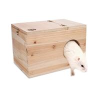 Tyenaza Natural Safety Wood Pets Animal Chinchilla Squirrel Mating Breeding Box Nesting House Cage, for Breeding Activities(30 * 20 * 20cm)