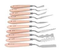 Tyenaza Oil Paint Scraper, Graffiti Toning Beech Wood Art Combination Special-Shaped Knife for Student Oil, Canvas, Acrylic Painting
