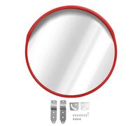 Tyenaza Outdoor Security Mirror, 60mm Standing Pole Mounted Convex Traffic Mirror for Driveway (45cm/17.7in)