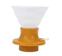 Tyenaza Pour Over Coffee Dripper Heat Proof Portable Ceramic Immersion Dripper for Manual Brew Maker (Yellow)