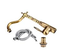 Tyenaza Retro Sink Faucet, Antique Retro Style Basin Mixer Tap, Solid Brass Kitchen Bathroom Sink Faucet, Sink Faucet Hot & Cold Pipes Mixer Tap