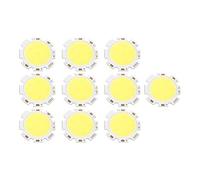 Tyenaza SMD Chip Lights, Round COB LED Lights 3W DC 9-11V SMD Chip Lights 10pcs LED Chip Bulb, for Decoration Light Lamp Lighting(True white 6500K)