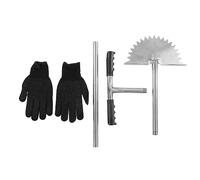 Tyenaza Stainless Steel Manual Lawn Edger, Half Moon Lawn Tool with T Grip Handle, Long Handled Sidewalk Grass Edger