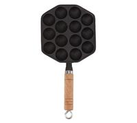 Tyenaza Takoyaki Grill Pan, 14 Holes Excellent Heat Conductivity Cast Iron Multifunctional Good Thermal Insulation Octopus Ball Grill Pan for Kitchen Small Desserts