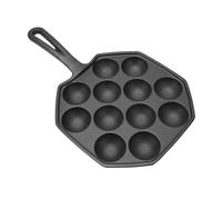Tyenaza Takoyaki Pan, Octopus Meatballs Frying Pan 12 Grid Takoyaki Cooking Pan Non Sticking Cast Iron Octopus Meatballs Pan