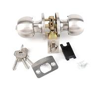 Tyenaza Tubular Lockset, 3 Pole Stainless Steel Prefabricated House Ball Door Handle Lock Set